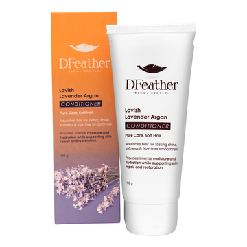 D Feather Lavish Lavender Argan Conditioner 100g – Deep Nourishing Hair Conditioner for Smooth, Frizz-Free & Soft Hair