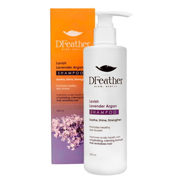 D Feather Lavish Lavender Argan Shampoo 200ml – Nourishing Hair Shampoo for Hair Growth, Smoothness & Shine