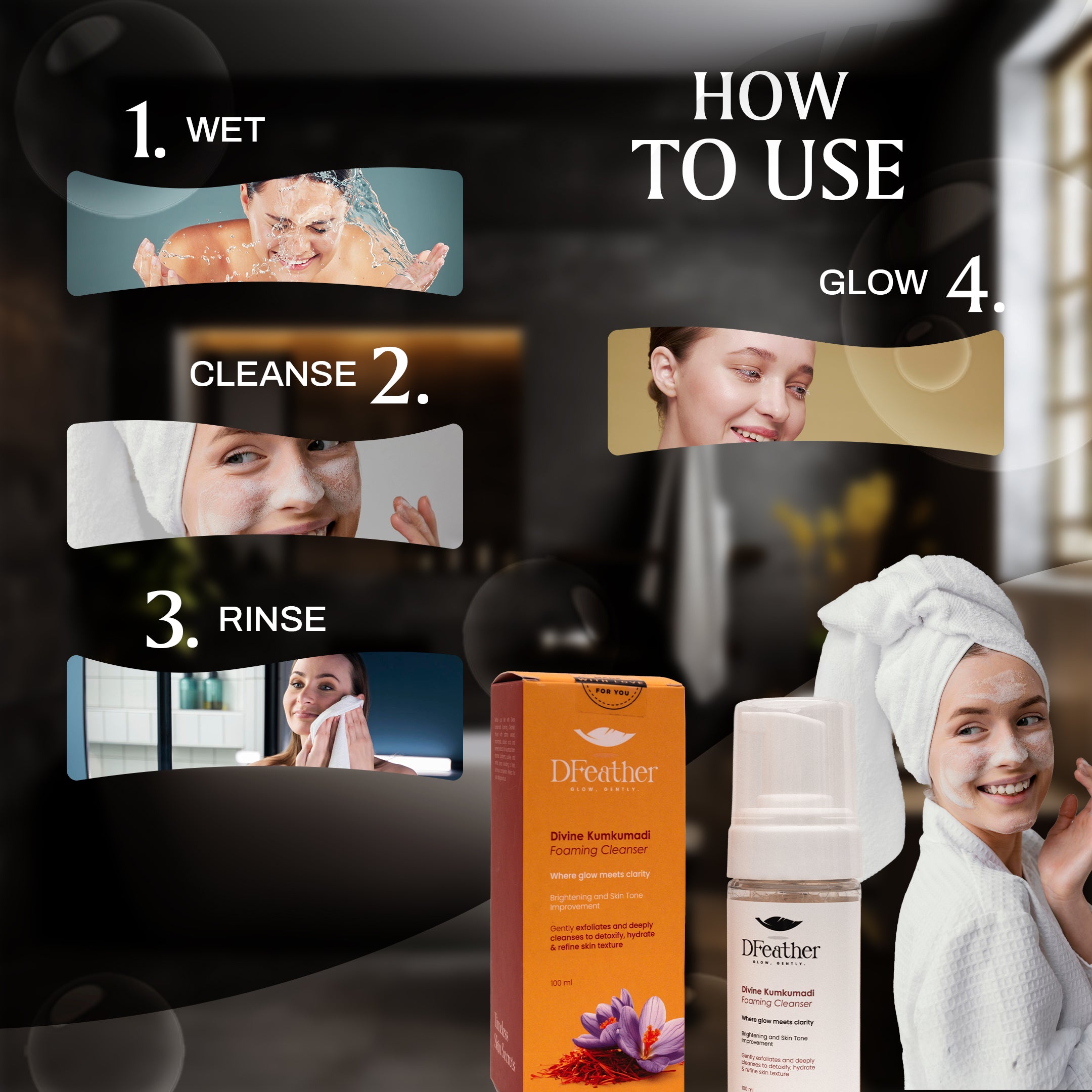 Divine Kumkumadi Foaming cleanser